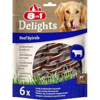 8 in 1 Smart Delights Beef Spirals Biftekli Burgu Köpek Ödülü 6 lı SKT:05/28