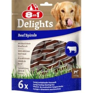 8 in 1 Smart Delights Beef Spirals Biftekli Burgu Köpek Ödülü 6 lı SKT:05/25