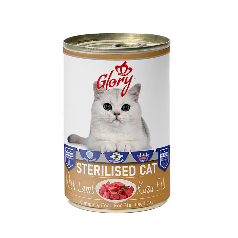 Glory Parça Kuzu Etli Kısırlaştırılmış Kedi Konserve Maması 400 Gr 12 li skt:11/27 (G-056)
