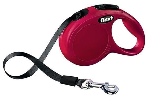Flexi New Classic Kırmızı Şerit Otomatik Köpek Tasması Small 5 Mt
