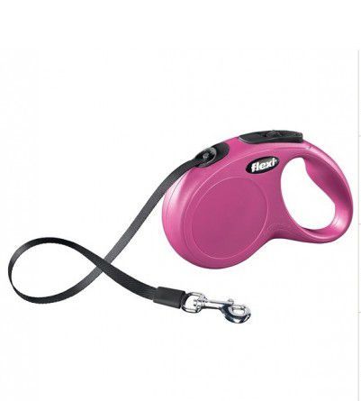 Flexi New Classic Pembe Otomatik Köpek Tasması Small 5 Mt