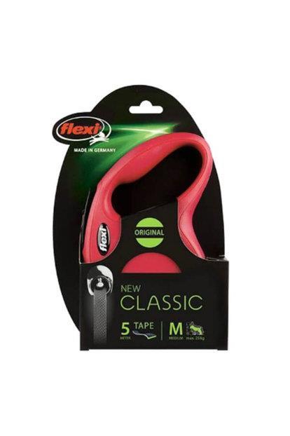 Flexi New Classic Kırmızı Otomatik Köpek Tasması Medium 5 Mt