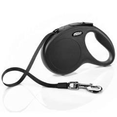 Flexi New Classic Siyah Şerit Otomatik Köpek Tasması Medium 5 Mt