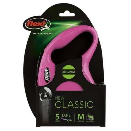 Flexi New Classic Pembe Otomatik Köpek Tasması Medium 5 Mt