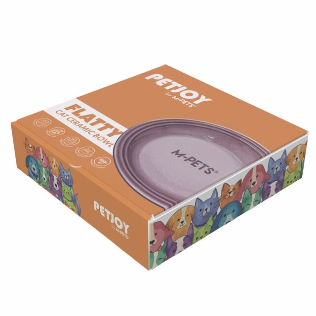 60566899 M-Pets Petjoy Flatty Seramik Mama Kabı Purple 500Ml