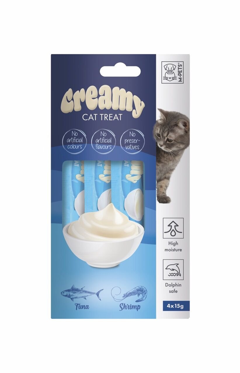 19038199 M-Pets Creamy Ton Balıklı Karidesli Kedi Ödülü 4X15Gr Skt:10/27