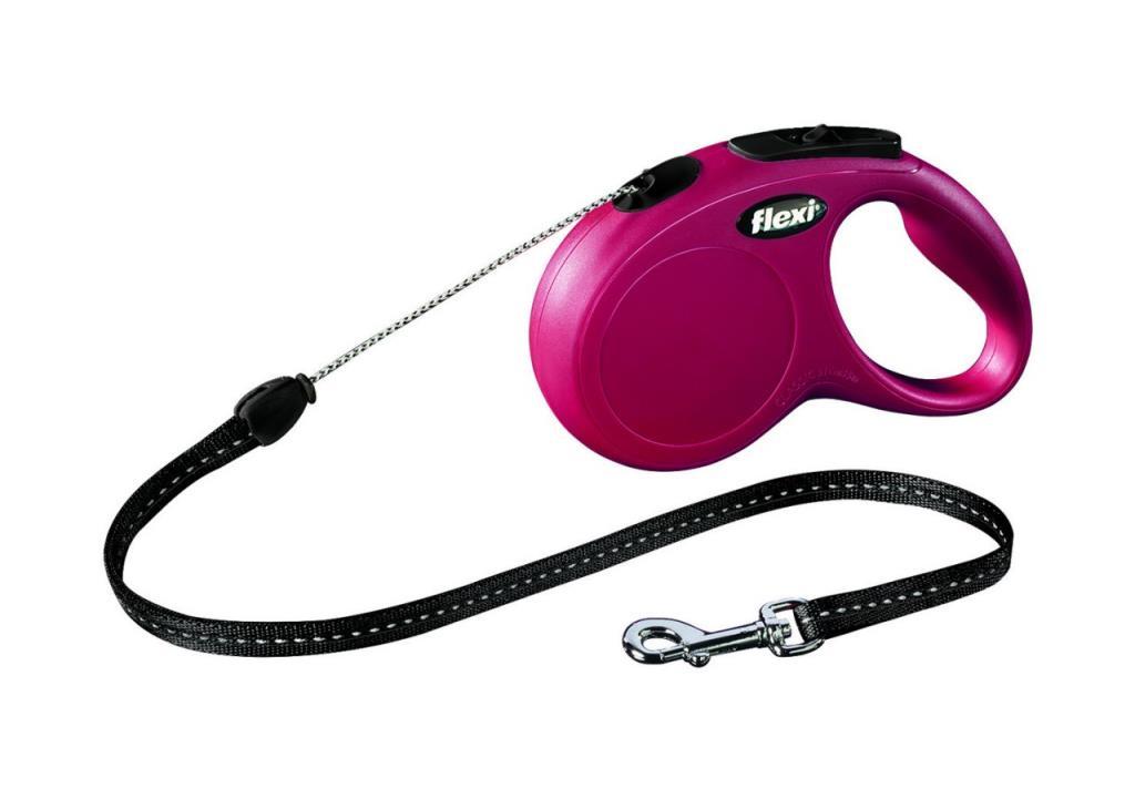 Flexi New Classic İp Kırmızı Otomatik Köpek Tasması Small 5 Mt