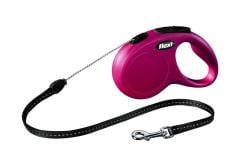 Flexi New Classic İp Kırmızı Otomatik Köpek Tasması Small 5 Mt