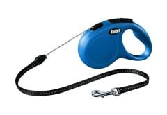 Flexi New Classic İp Mavi Otomatik Köpek Tasması Small 5 Mt