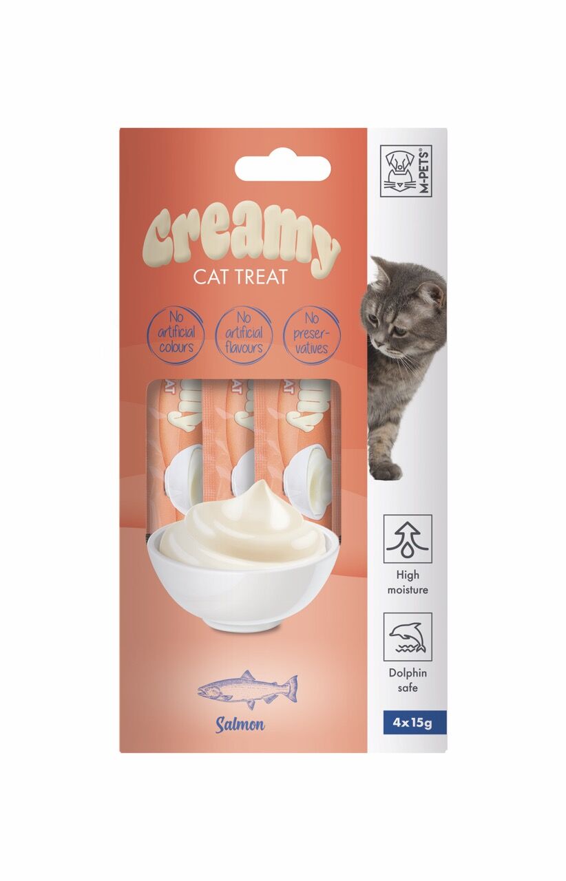 19038699 M-Pets Creamy Somon Balıklı Kedi Ödülü 4X15Gr skt:10/27