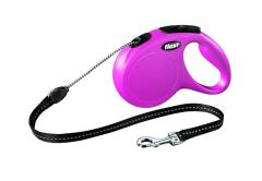 Flexi New Classic İp Pembe Otomatik Köpek Tasması Medium 5 Mt