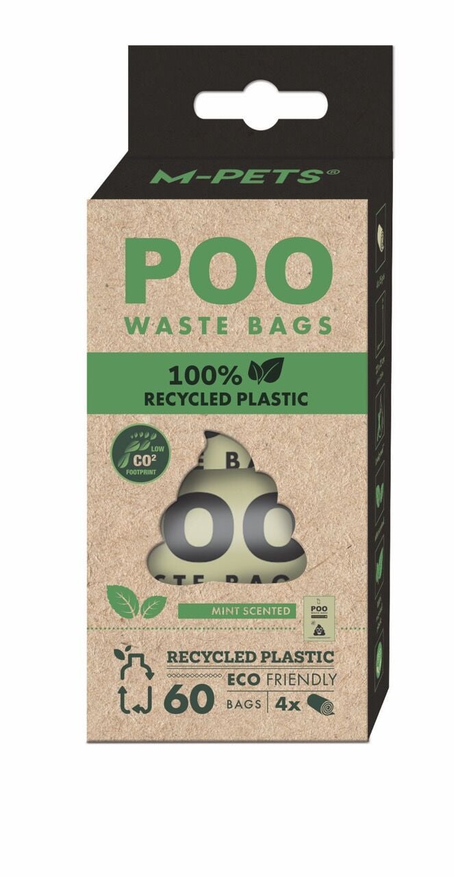 10171199 M-Pets Poo 100% Recycled Dışkı Poşeti Nane Kokulu 4X15 Yaprak