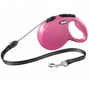 Flexi New Classic Pembe Otomatik Köpek Tasması 8 Mt M