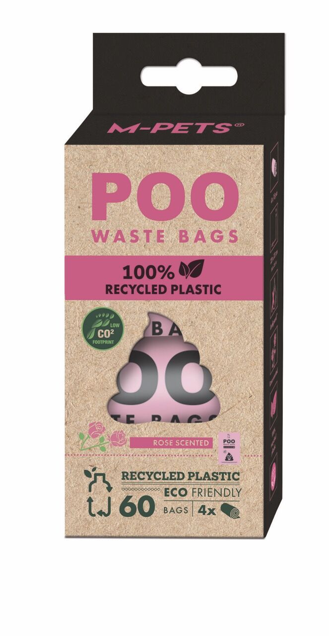 10171599 M-Pets Poo 100% Recycled Dışkı Poşeti Gül Kokulu 4X15 Yaprak