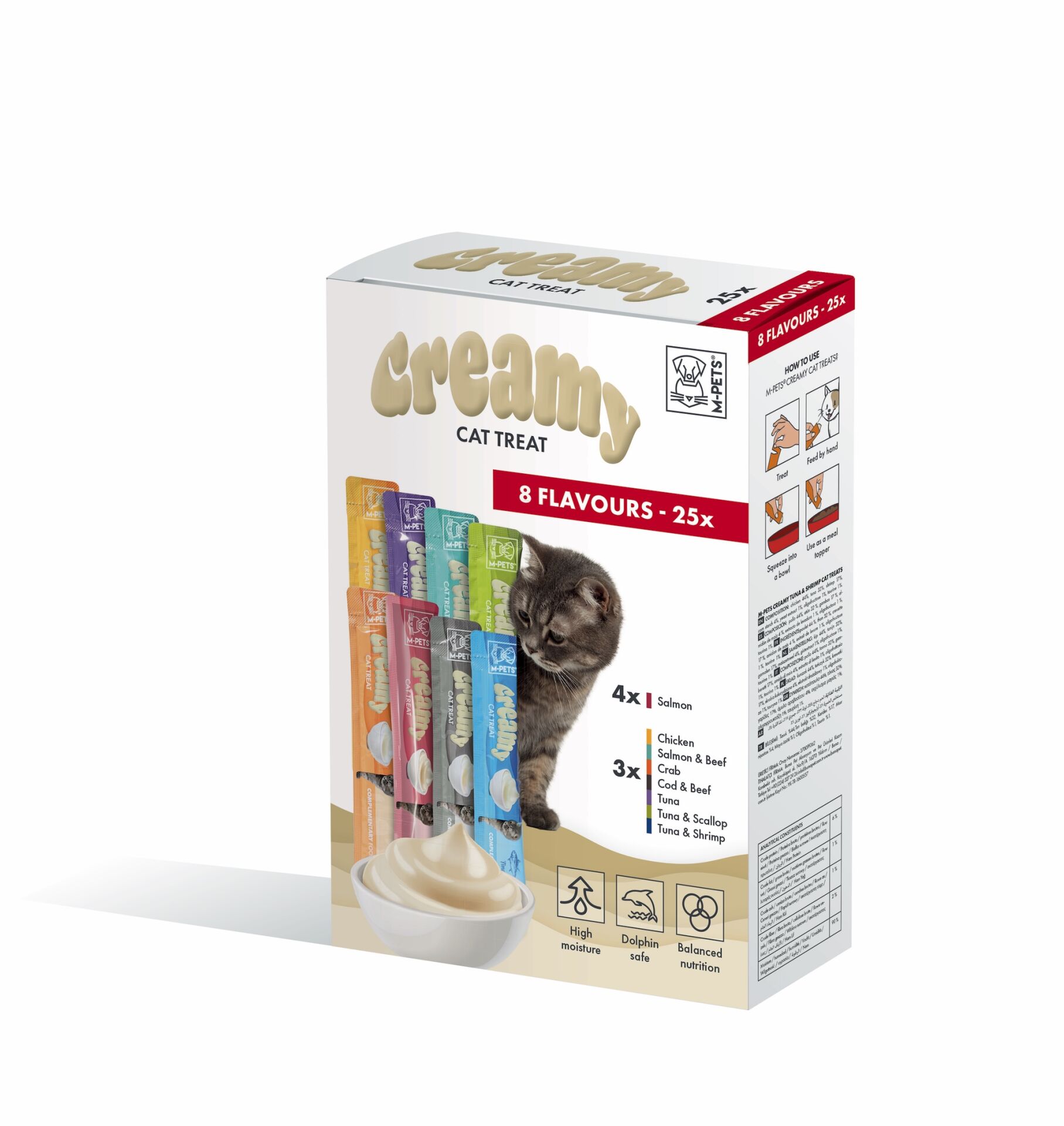 19050799 M-Pets 8 Lezzet Karışık Kedi Creamy 25X15Gr