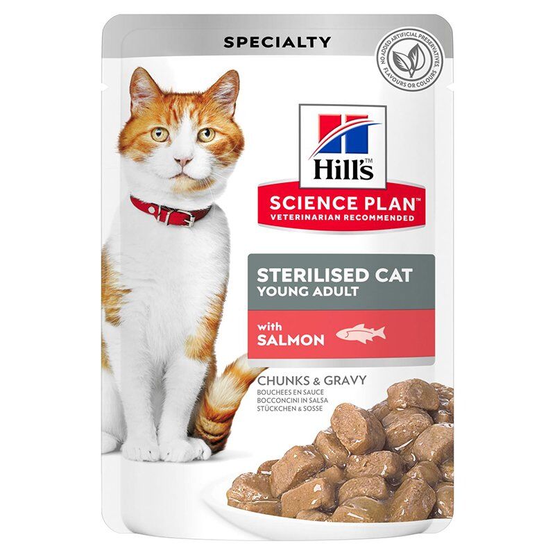 Hills Kısırlaştırılmış Kedi Yaş Mama Somon Balıklı 85 Gr 12'Li Skt:10/27