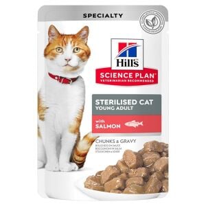 Hills Kısırlaştırılmış Kedi Yaş Mama Somon Balıklı 85 Gr 12'Li Skt:10/27(609863)
