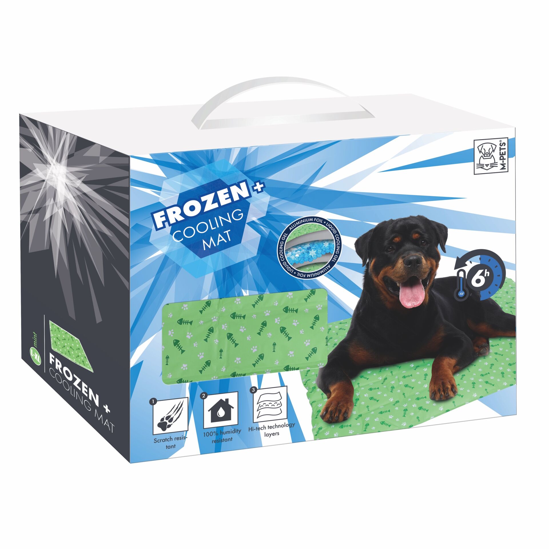 10365799 M-Pets Frozen Cooling Mat (L-Xl) 60X90Cm Green