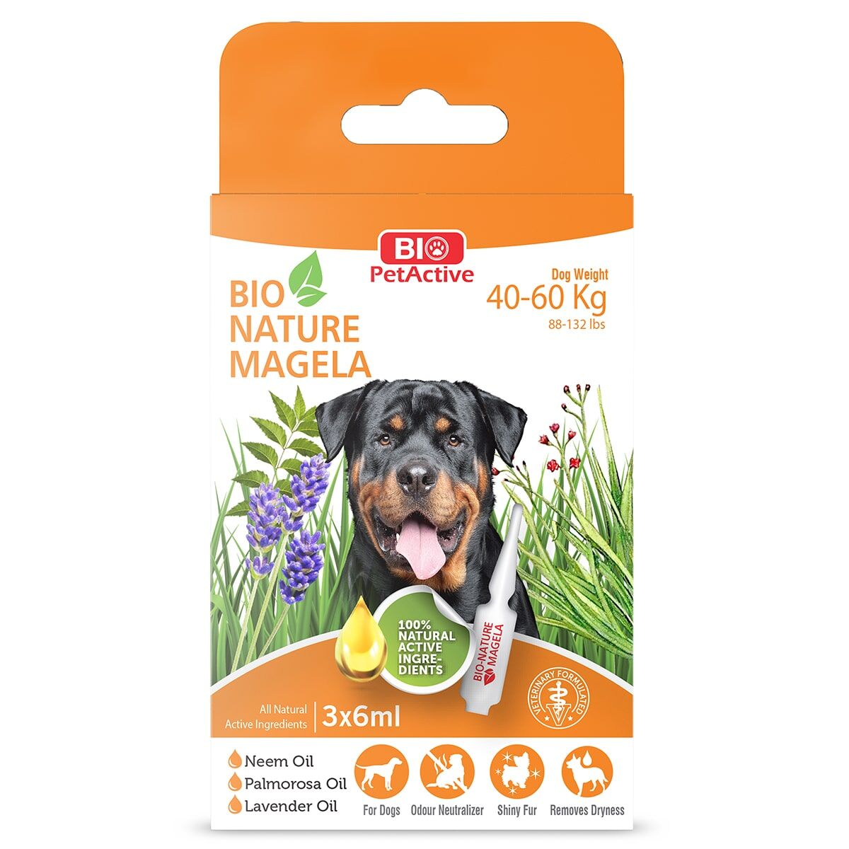 Bio Nature  Köpek Dış Parazit Damlası 40-60 Kg 3x6 ml (6 LI)(PAKET)Skt:12/27