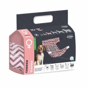 10173599 M-Pets Carbonlu Dıapers Dişi Köpekler İçin Külot (M) 15Li