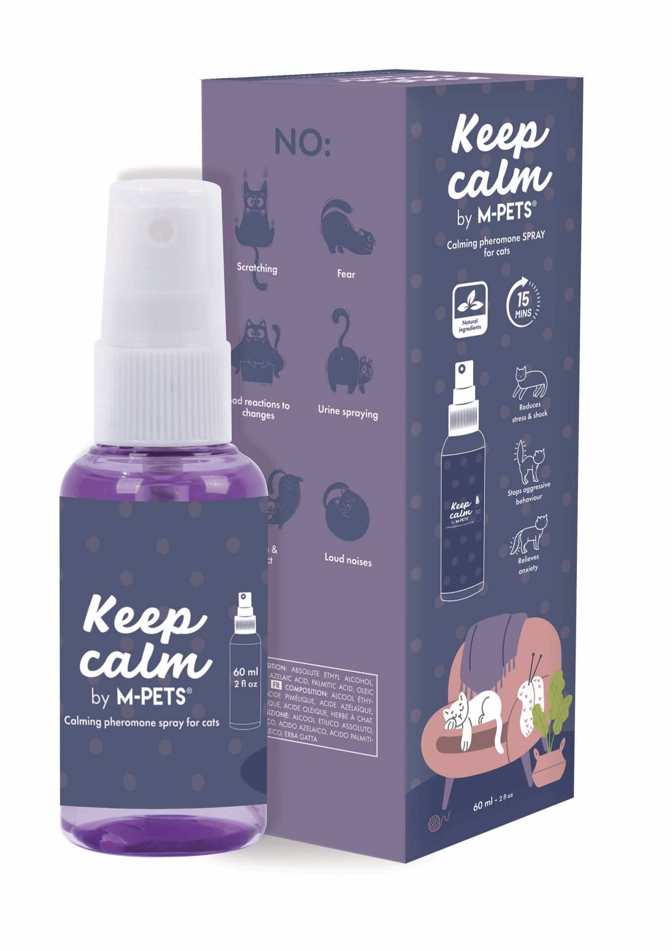 20123199 M-Pets Keep Calm Sakinleştirici Spray 60Ml