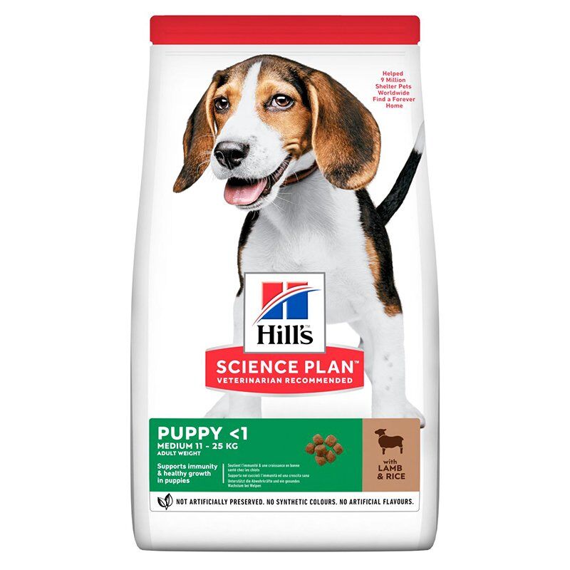 Hills Medium Puppy Kuzu Etli Pirinçli Orta Irk Yavru Köpek Maması 2.5 Kg + Püre Konserve Skt:09/26