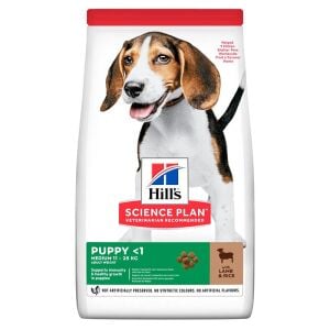 Hills Medium Puppy Kuzu Etli Pirinçli Orta Irk Yavru Köpek Maması 2.5 Kg + Püre Konserve Skt:09/26