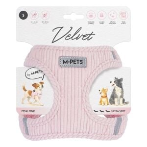 10860407 M-Pets Velvet Dog Göğüs Tasması Pink (S)