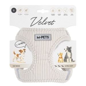 10860512 M-Pets Velvet Dog Göğüs Tasması Bej (S)