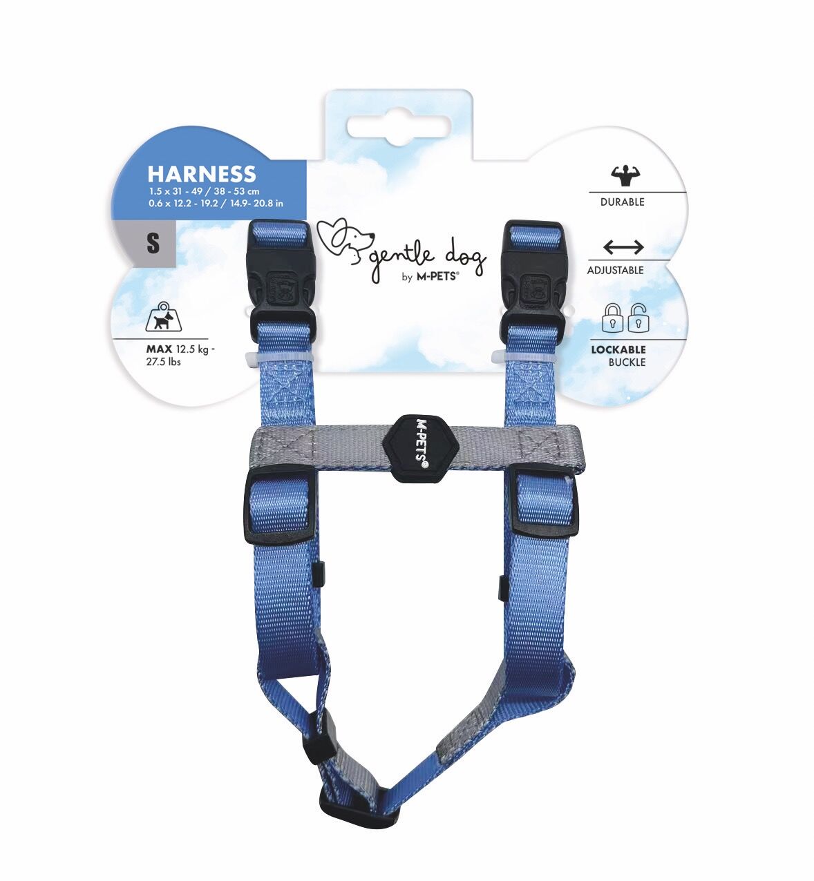 10845999 M-Pets Gentle Dog Göğüs Tasması Blue (S)