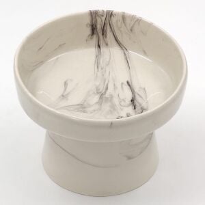 Glory Ayaklı Seramik Mama Kabı Siyah 400 Ml