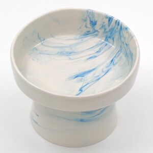 Glory Ayaklı Seramik Mama Kabı Mavi 400 Ml