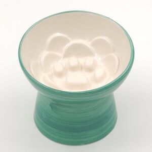 Glory Ayaklı Seramik Figürlü Mama Kabı Yeşil 400 Ml