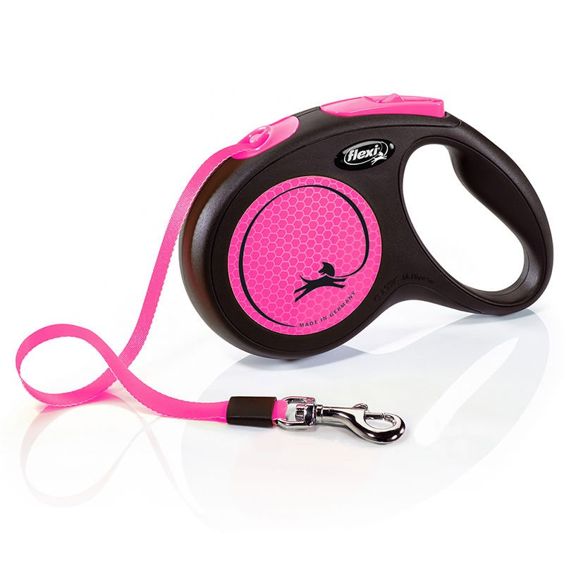 Flexi Neon Pembe Otomatik Köpek Tasması 5 Mt M