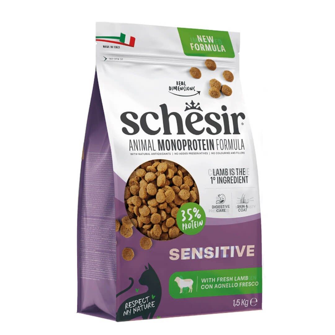 Schesir Monoprotein Sensitive Kuzulu Yetişkin Kedi Maması 1,5 kg Skt:10/27