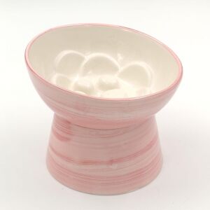 Glory Ayaklı Seramik Figürlü Mama Kabı Pembe 400 Ml