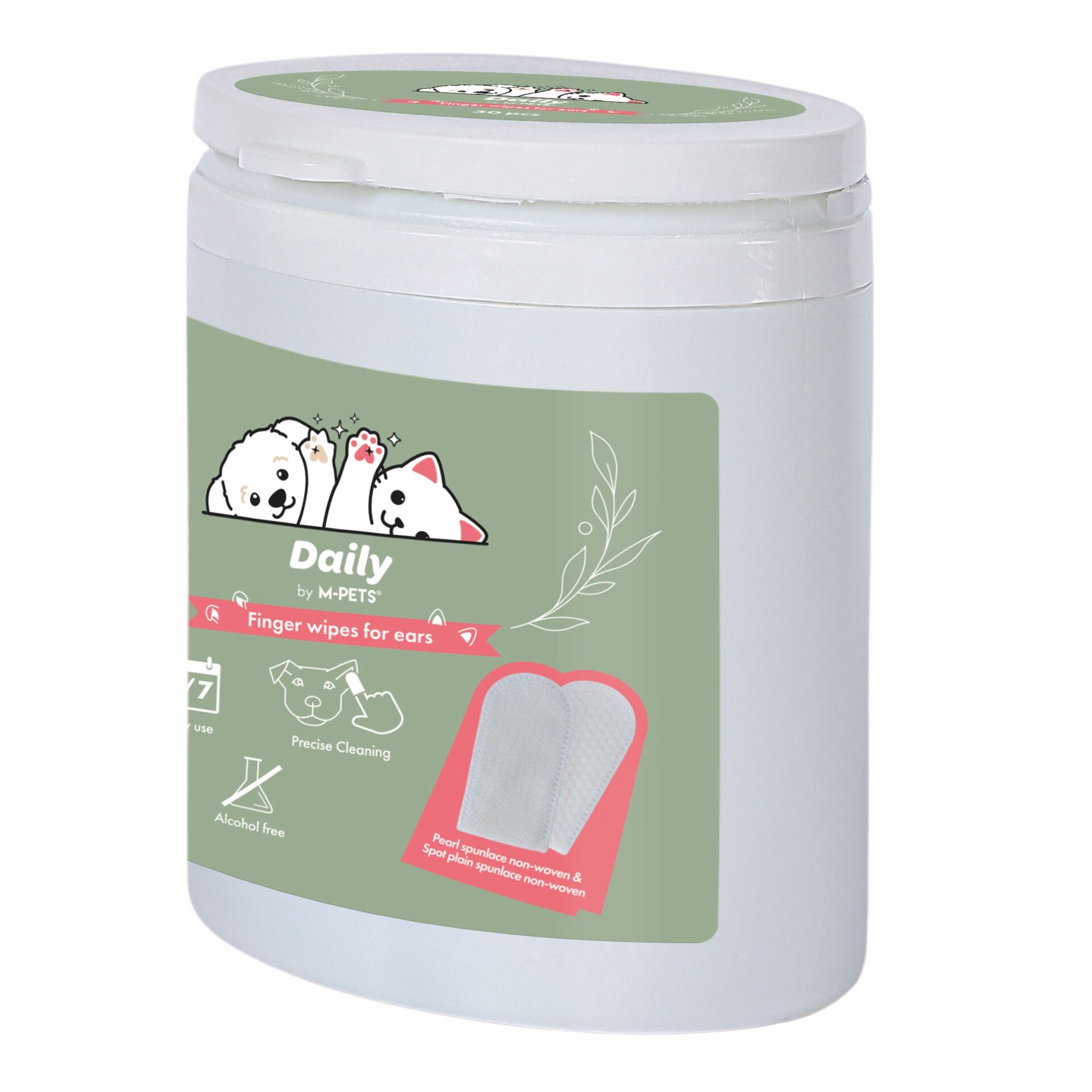 60103799 M-Pets Daily Kedi Ve Köpek Kulak Temizliği İçin Parmak Pedi 50Li