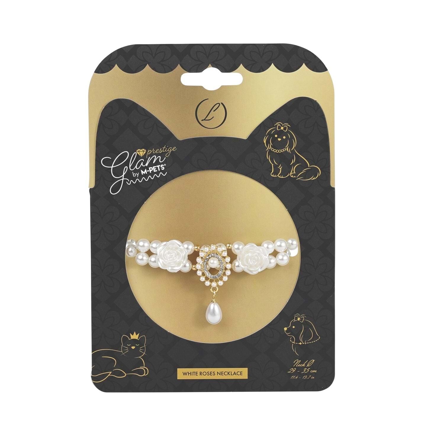 60803699 M-Pets Glam Prestige Aksesuar White Roses ( L)