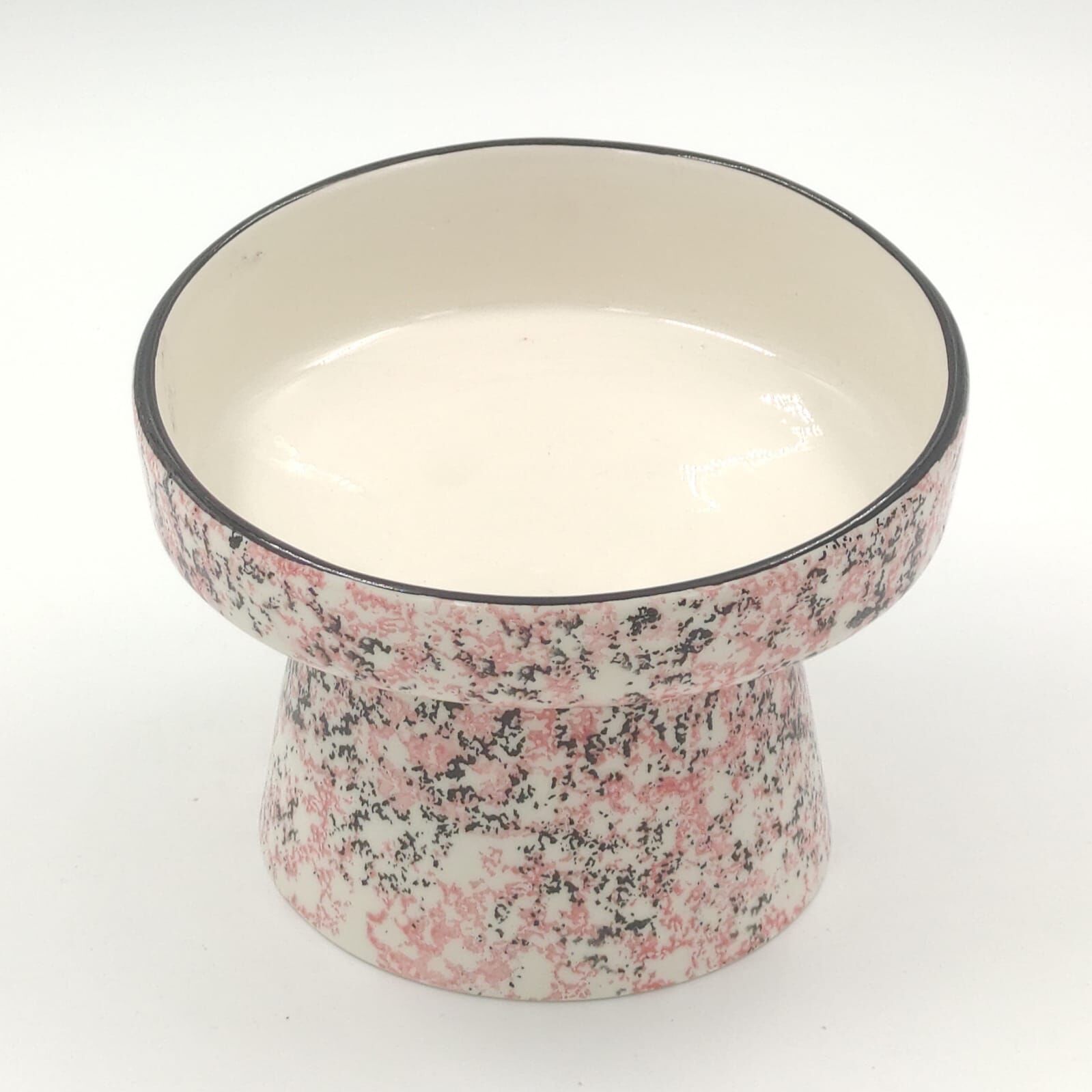 Glory Ayaklı Desenli Seramik Mama Kabı BonBon Pembe 400 ml