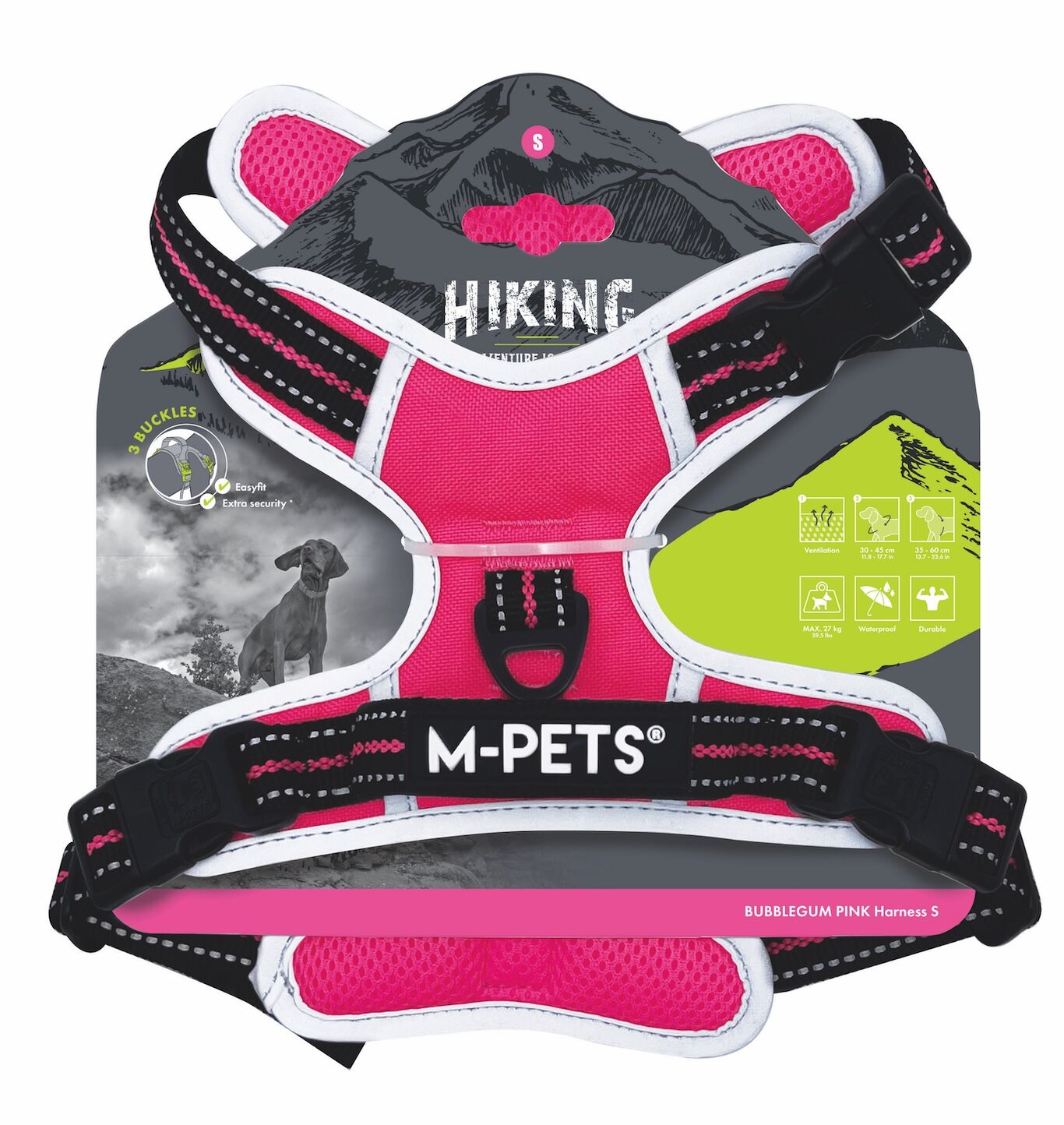 10853999 M-Pets Hıkıng Reflektörlü Soft Sırt Tasması Pınk (S)