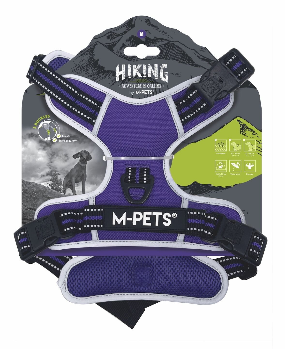 10854499 M-Pets Hıkıng Reflektörlü Soft Sırt Tasması Purple (M)