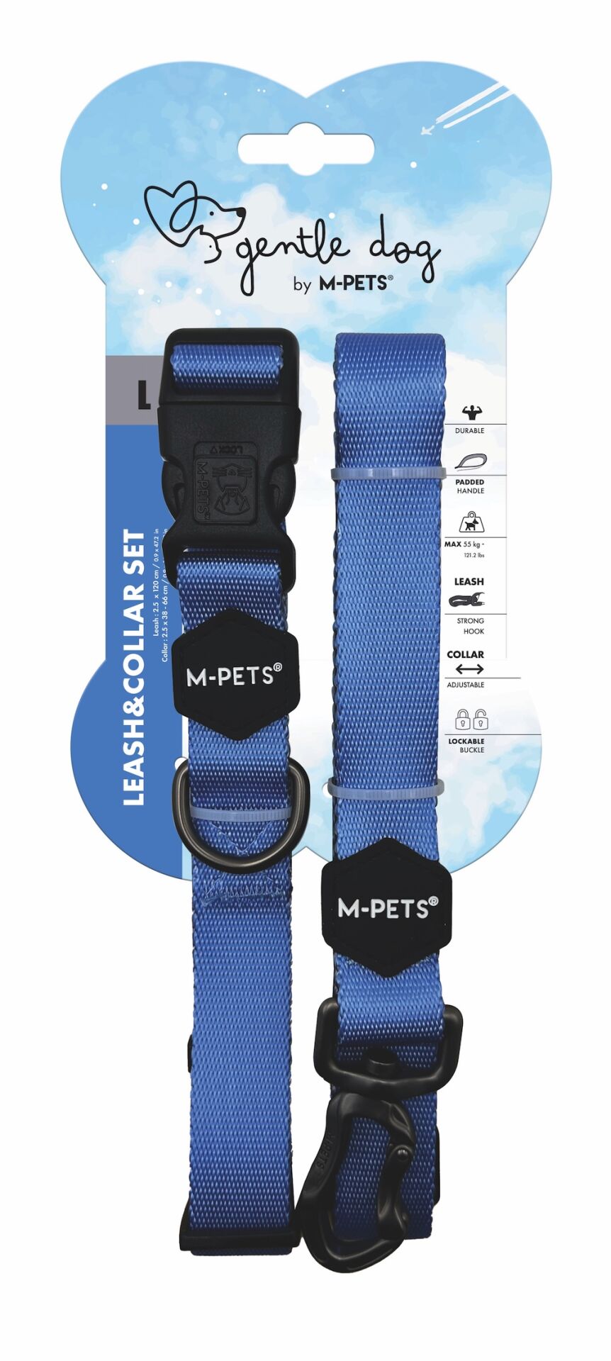 10853699 M-Pets Gentle Dog Boyun Tasması Ve Gezdirme Set (L) Blue