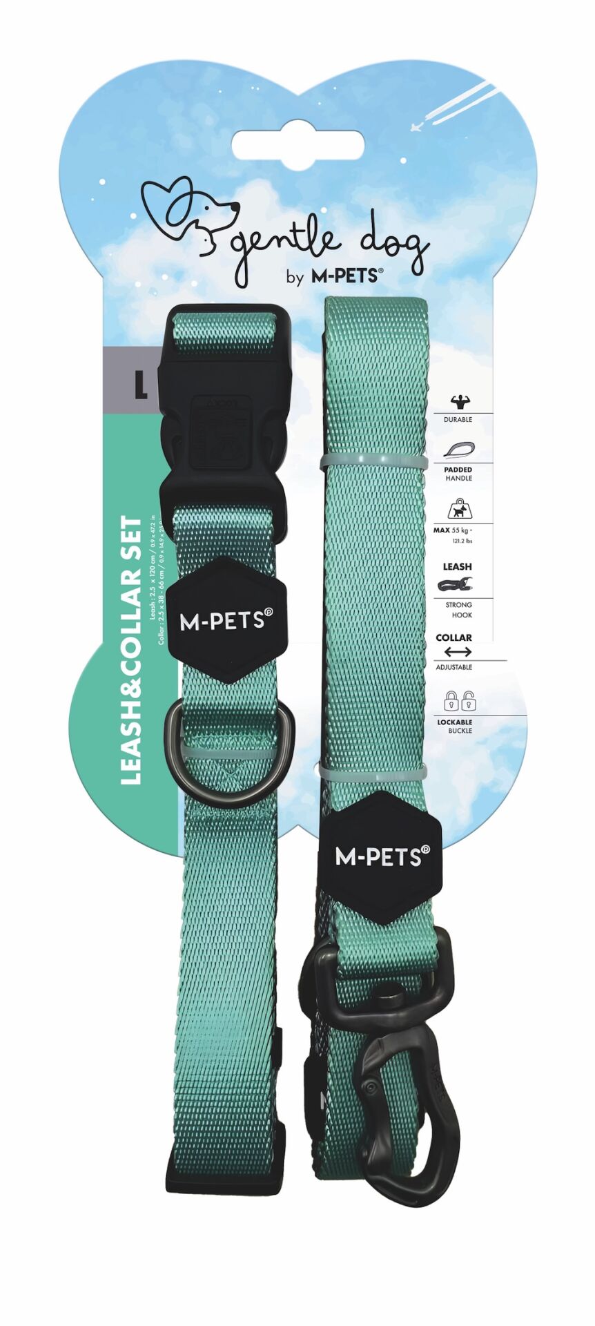 10853899 M-Pets Gentle Dog Boyun Tasması Ve Gezdirme Set (L) Green
