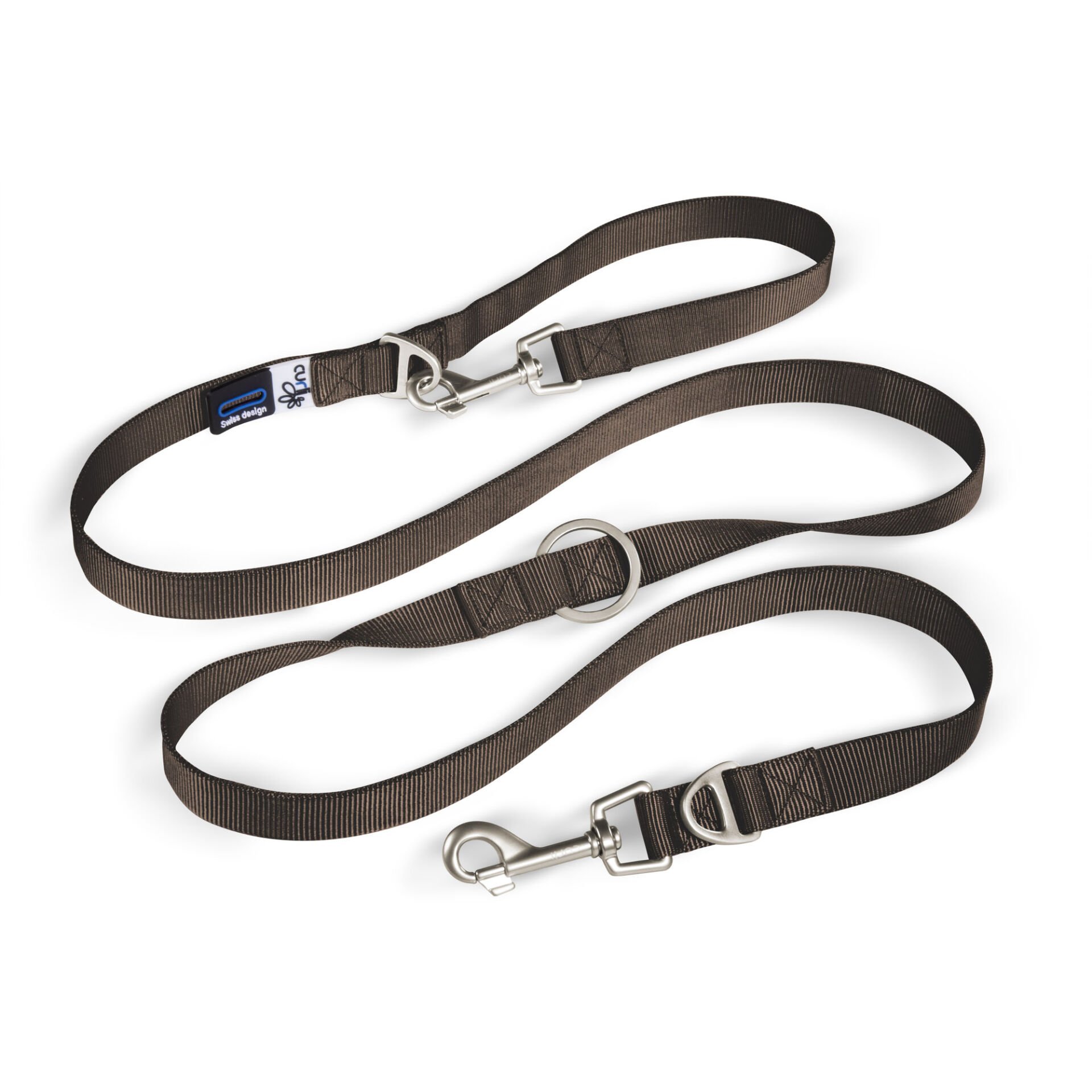 Curlı Adjustable Leash Nylon Brown L