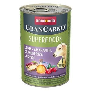 Animonda GranCarno Kuzu Etli Amarant Kızılcık ve Somon Yağlı Yetişkin Köpek Konservesi 6 Adet 400gr skt:07/25