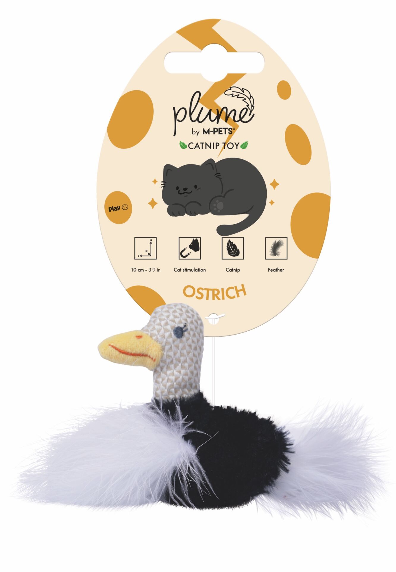 20647299 M-Pets Plume Ostrich Catnipli Kedi Oyuncağı White