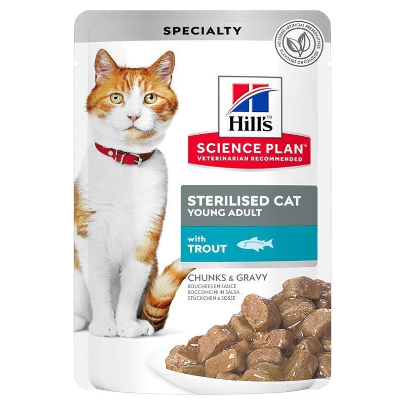 Hills Kısırlaştırılmış Kedi Yaş Mama Alabalıklı 85 Gr 12'Li Skt:07/27