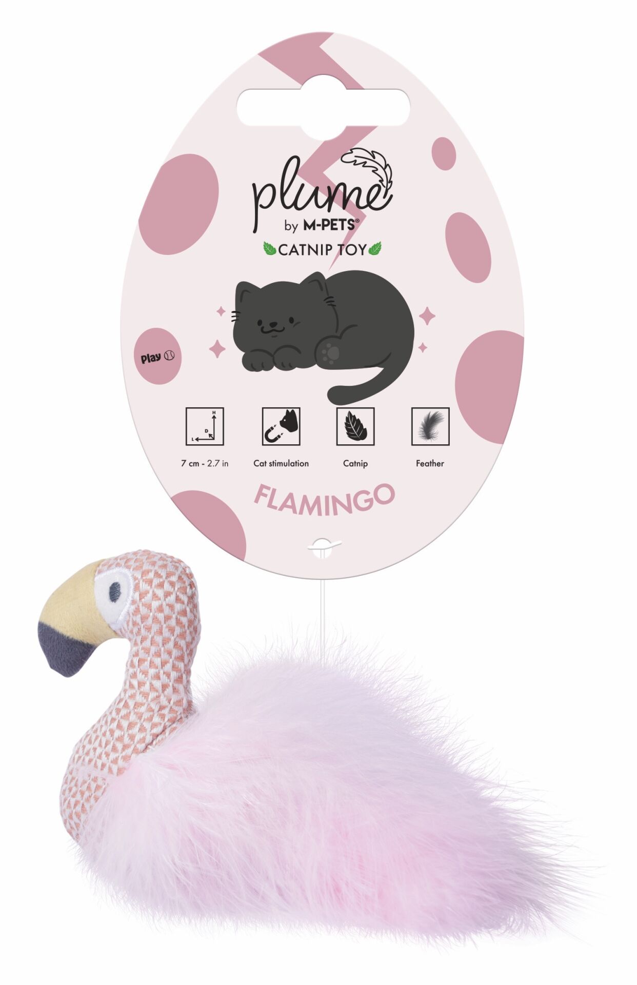 20647099 M-Pets Plume Flamingo Catnipli Kedi Oyuncağı Pink