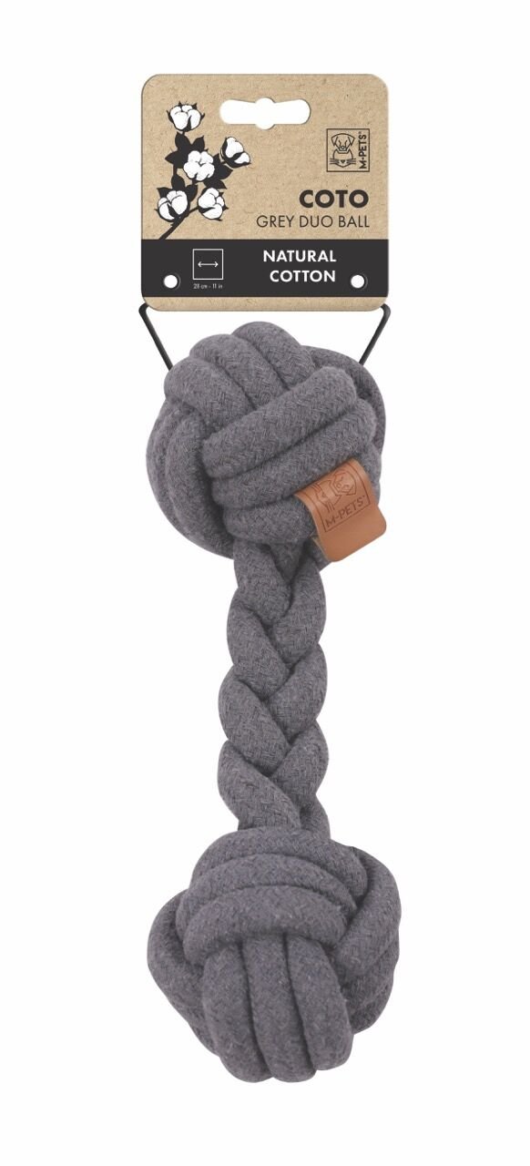 10653213 M-Pets Coto Grey Duo Ball 28Cm Örgü Oyuncak