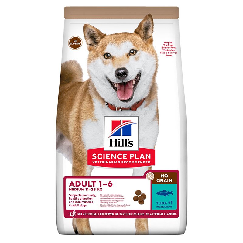 Hills Medium Tahılsız Tuna Balıklı Yetişkin Köpek Maması 12 Kg Skt:07/24